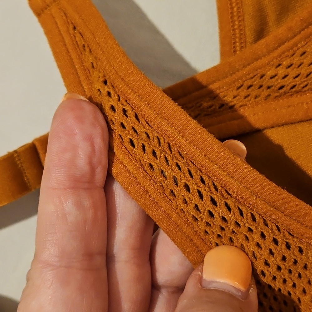 NWOT All In Motion Rust Orange Vross-back Sports Yoga Bra - Picture 9 of 11